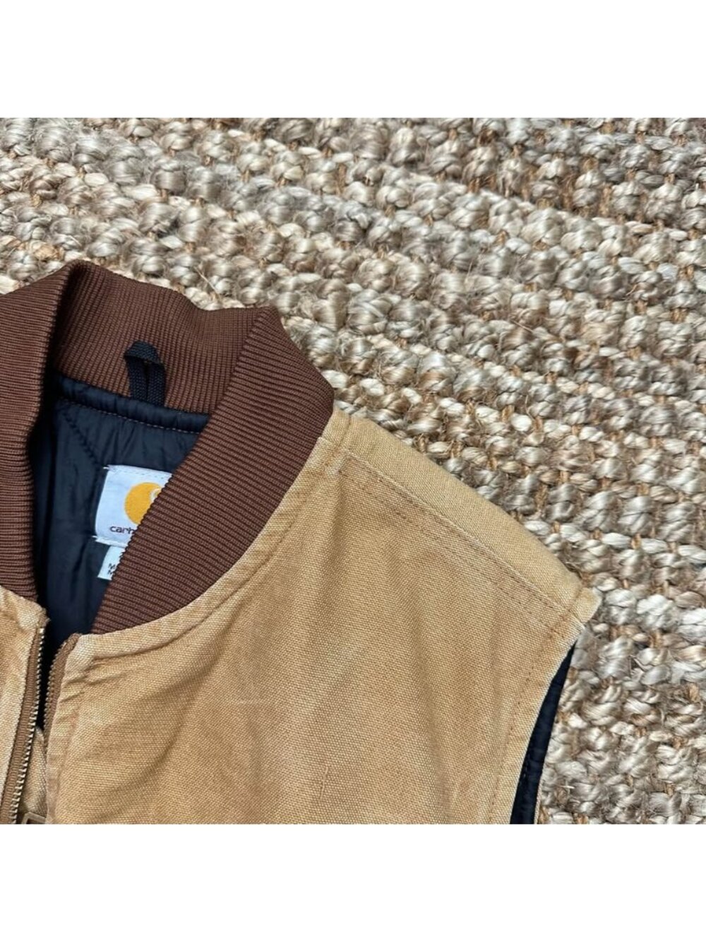 Carhartt Vest Mens 2XL Brown Quilted Lined Duck Canvas Workwear V01 BRN
